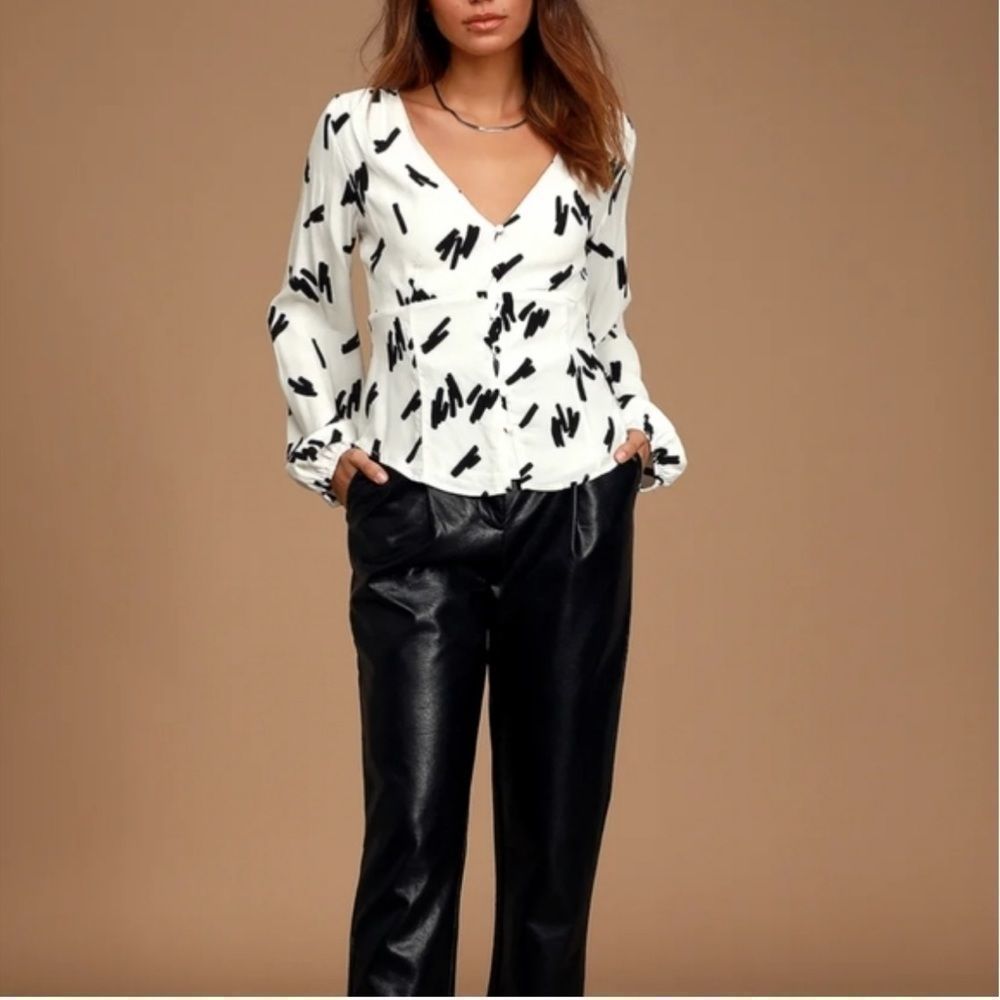lulu’s Charmed by You Button Down Blouse Size S